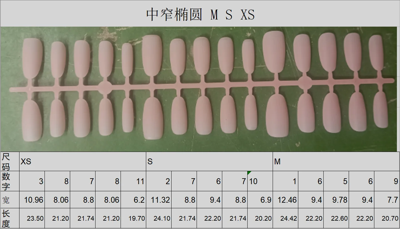 中窄椭圆 M S XS